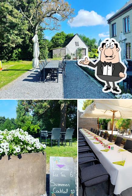Installez-vous à l'une des tables de Chalet de la Cruche