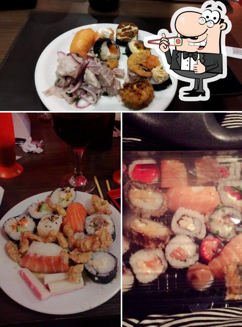 Rolos de sushi são disponibilizados no Taishi Sushi