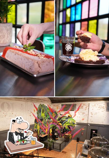 Entre diferentes coisas, comida e exterior podem ser encontrados no Dude Coffee