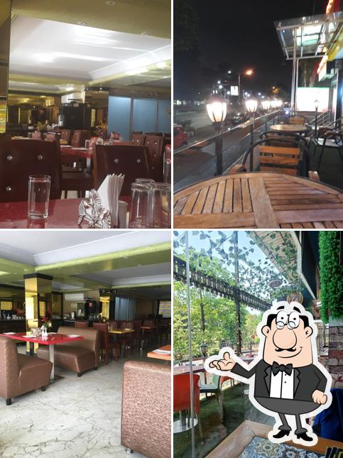 Take a seat at one of the tables at 777 Restaurant