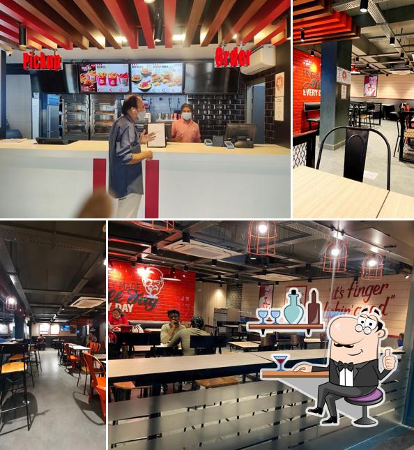 Take a seat at one of the tables at KFC