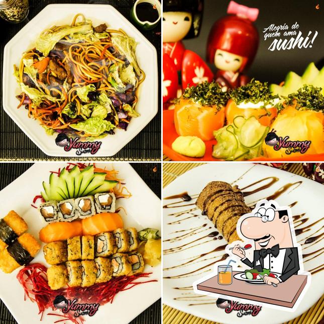 Platos en Yummy Sushi Bar e Temakeria
