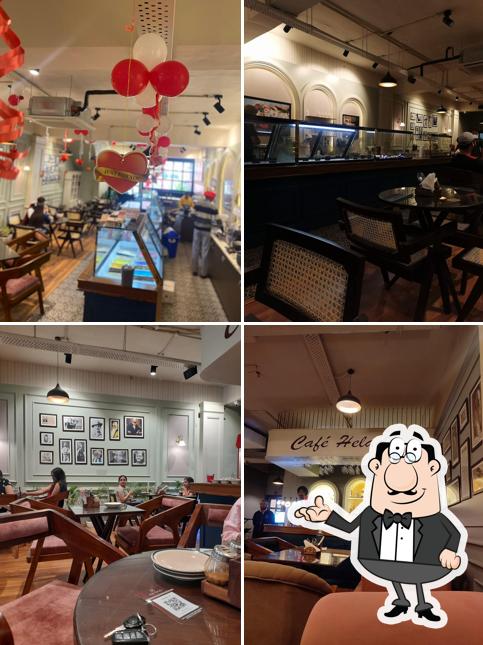 Take a seat at one of the tables at Cafe Helados
