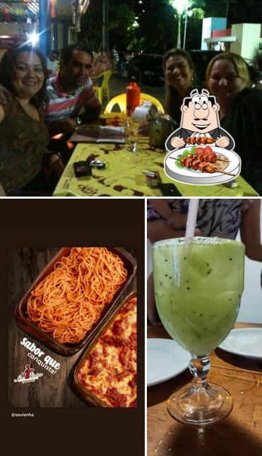 A imagem a Seu Lenha’s comida e mesa de jantar