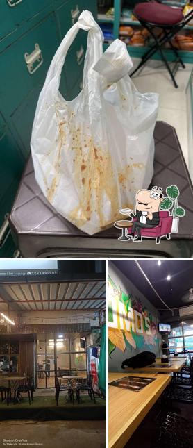 The picture of interior and food at Break a Leg Cafe