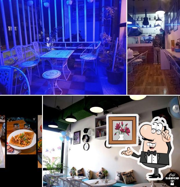 Take a seat at one of the tables at Cafe Radiohead