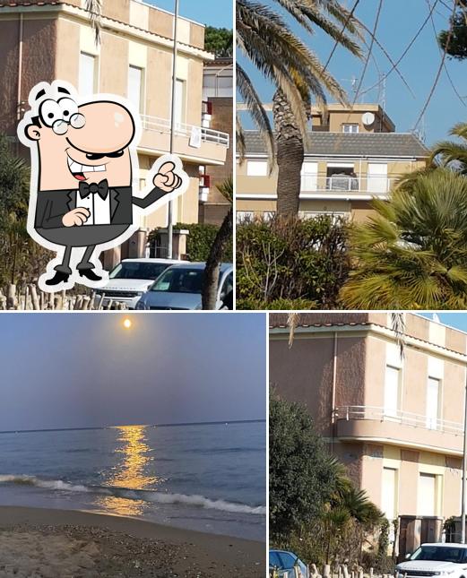 Goditi la vista dall'area esterna di Amerigo Beach Stabilimento Balneare