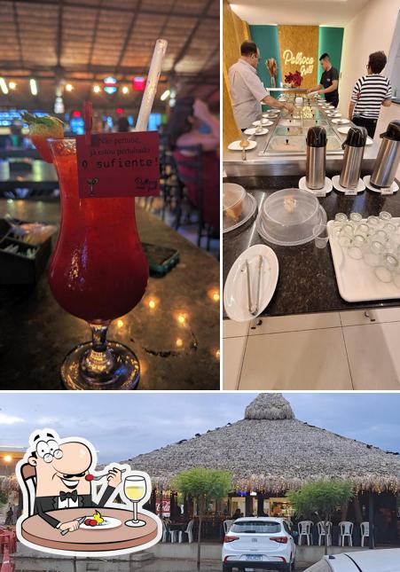 Entre diferentes coisas, comida e exterior podem ser encontrados no Palhoça Grill
