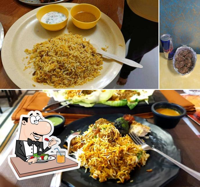 Check out the picture displaying food and beverage at Biryani Darbar