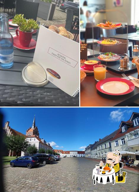 Voici la photo représentant la nourriture et extérieur sur Altstadtcafe Bäckerei Haß