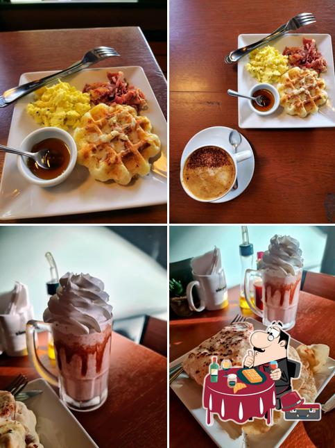 Waffles em Simpático Café