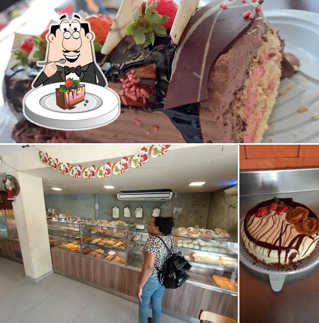 Bolo de chocolate em Padaria e Restaurante Mustadeli
