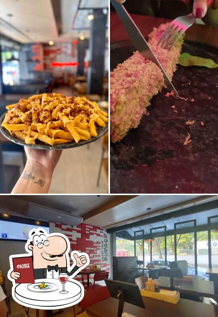 Entre diferentes coisas, comida e interior podem ser encontrados no LETS BURGUER