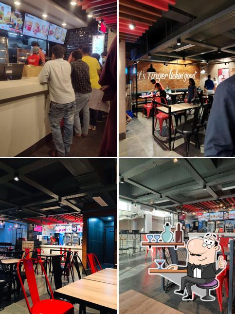 Take a seat at one of the tables at KFC