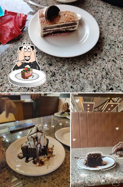Chocolate cake at Hill View Cafe