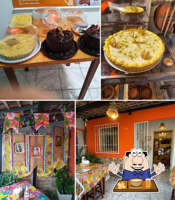 Esta é a foto mostrando comida e interior no Candeeiro