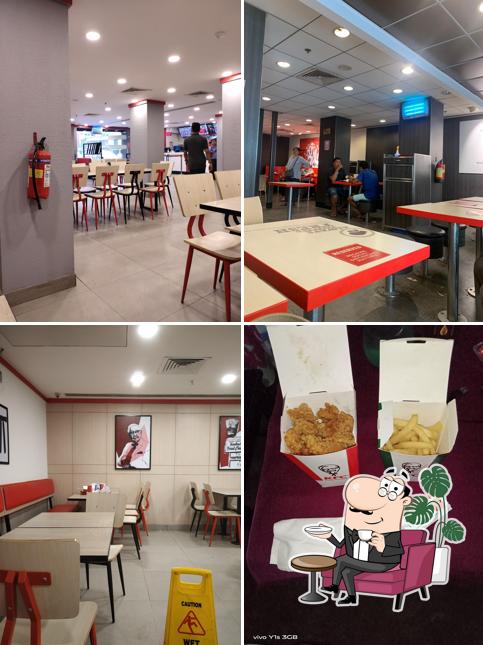 Take a seat at one of the tables at KFC
