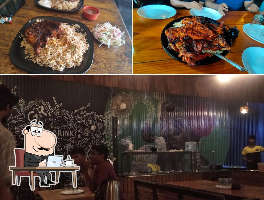 This is the picture depicting interior and food at Daddy Cafe