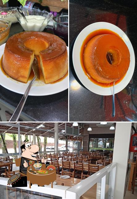 Esta é a foto mostrando comida e interior no Bomdaki