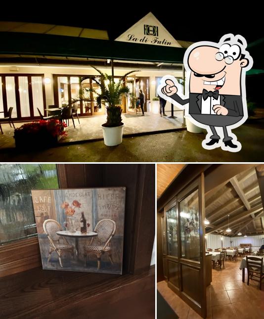 Gli interni di Là di Fulin Ristorante Pizzeria