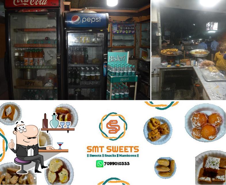The restaurant's interior and food