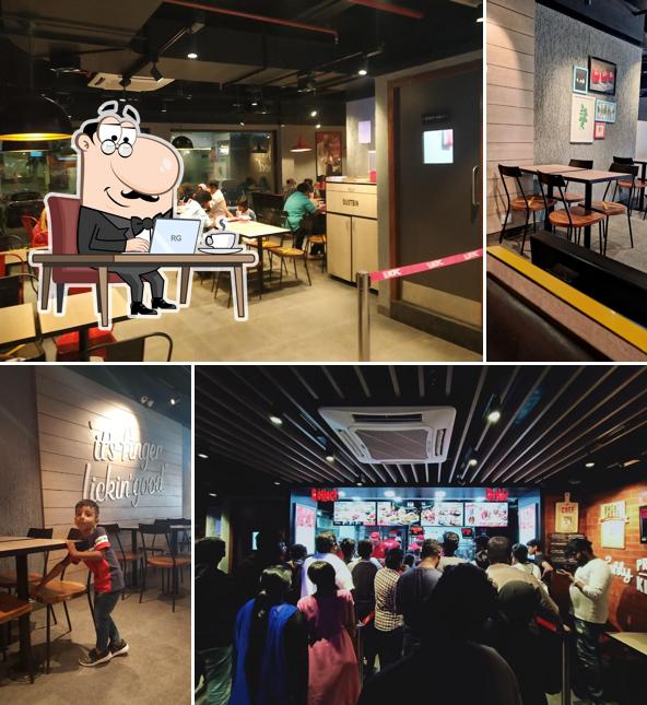Take a seat at one of the tables at KFC