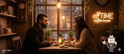 Enjoy a beverage at Offtime Coffee House