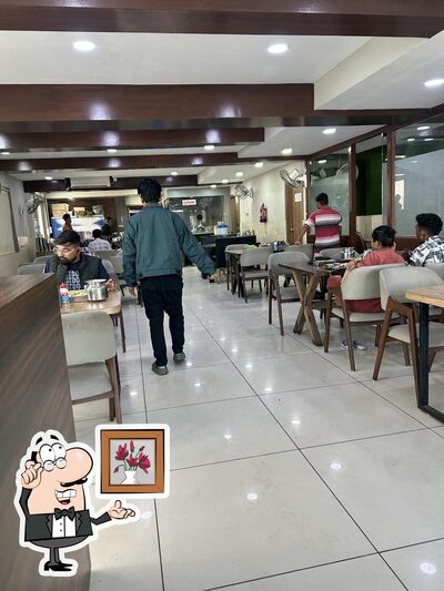Take a seat at one of the tables at Bajrang Thal
